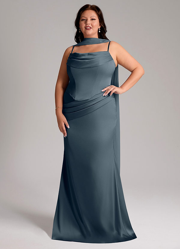 Azazie Sorrel Bridesmaid Dresses Twilight Mermaid Strapless Stretch Satin Convertible Dress image1