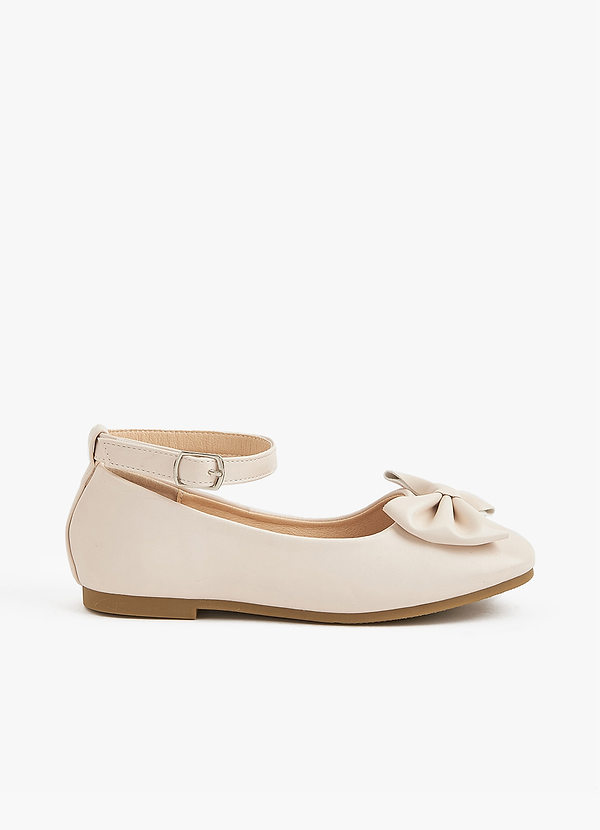front Bow Ankle Strap Girl's Flat Shoes