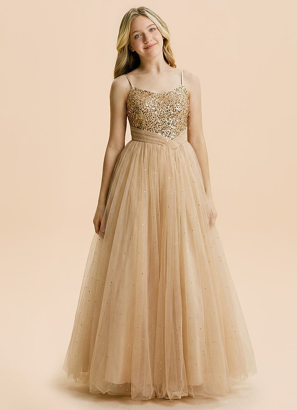 front Azazie Amelie Junior Formal Dress