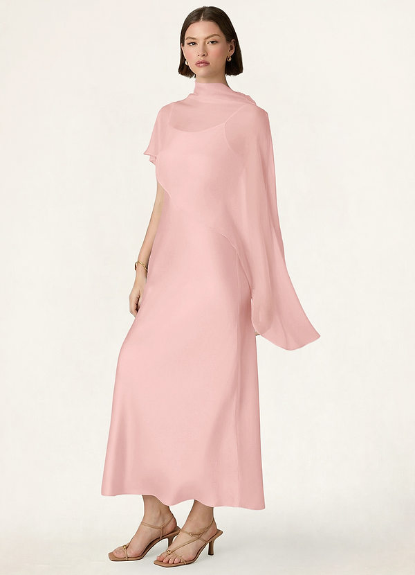 front Azazie Matching Color Chiffon Bias Cut Cape