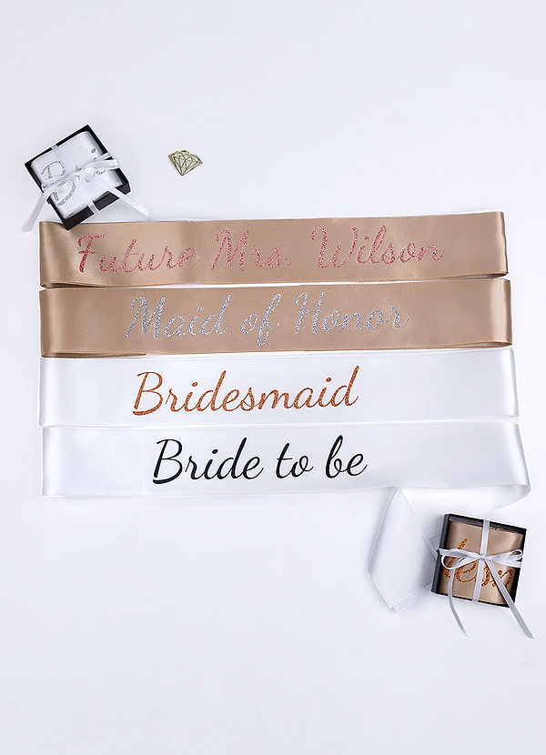 front Personalized Bride and Bridesmaid Sash