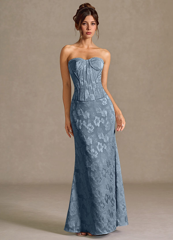 Alyssa Dusty Blue Corset Two-Piece Dress image1