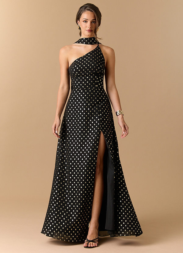Kiera Black Gold Polkadot Maxi Dress image1