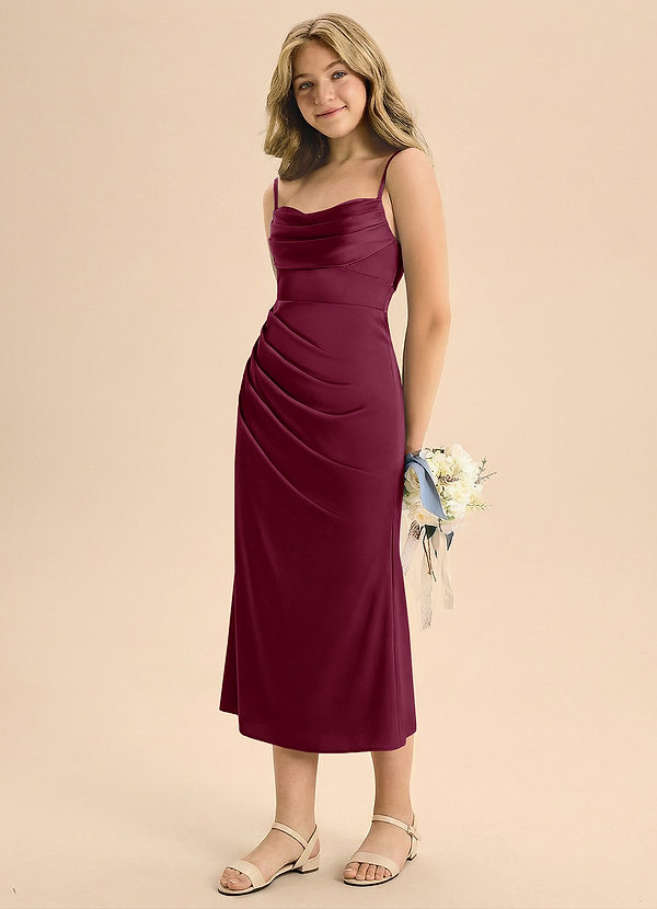 Azazie Mai Junior Klä av Tubklänning i Stretch Satin Plisserad image1