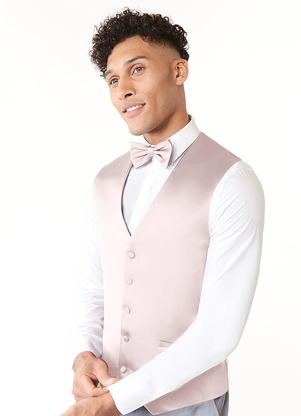 front Set aus Weste und Fliege aus mattem Satin