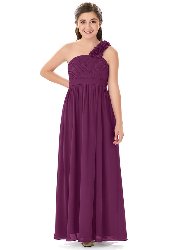 Vestidos De Dama De Honor Junior De Chifón Con Falda Larga De Cascada Salvia main image 0