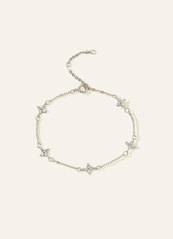 front Mini Rhinestone Clover Bracelet