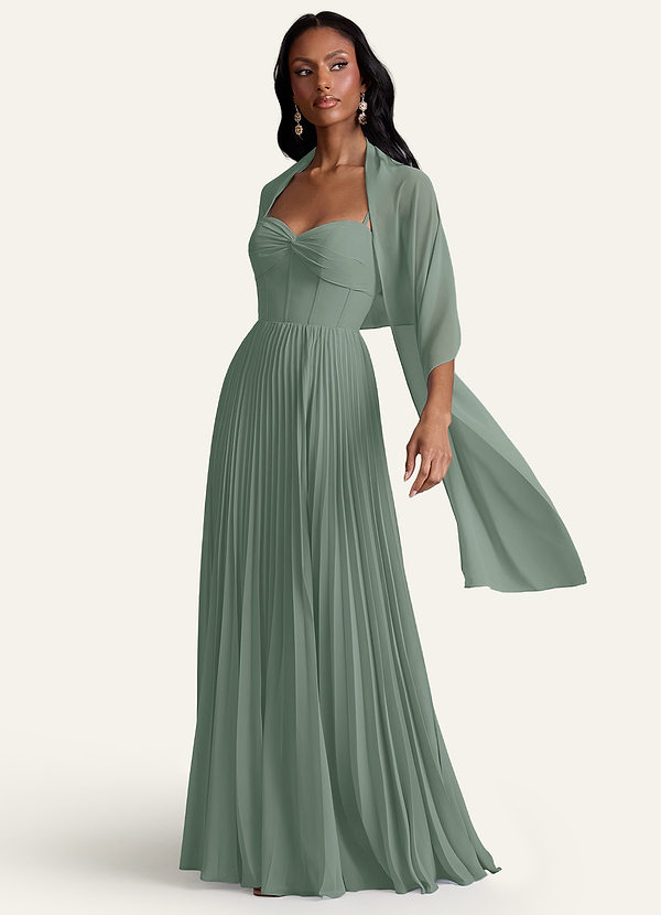 front Azazie Scialle In Chiffon Irlandese In Colori Coordinati