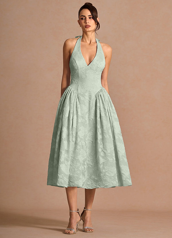 Robe Mi-Longue Vert Clair Illyne image1