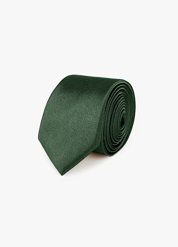 front Metallic Satin Skinny Tie