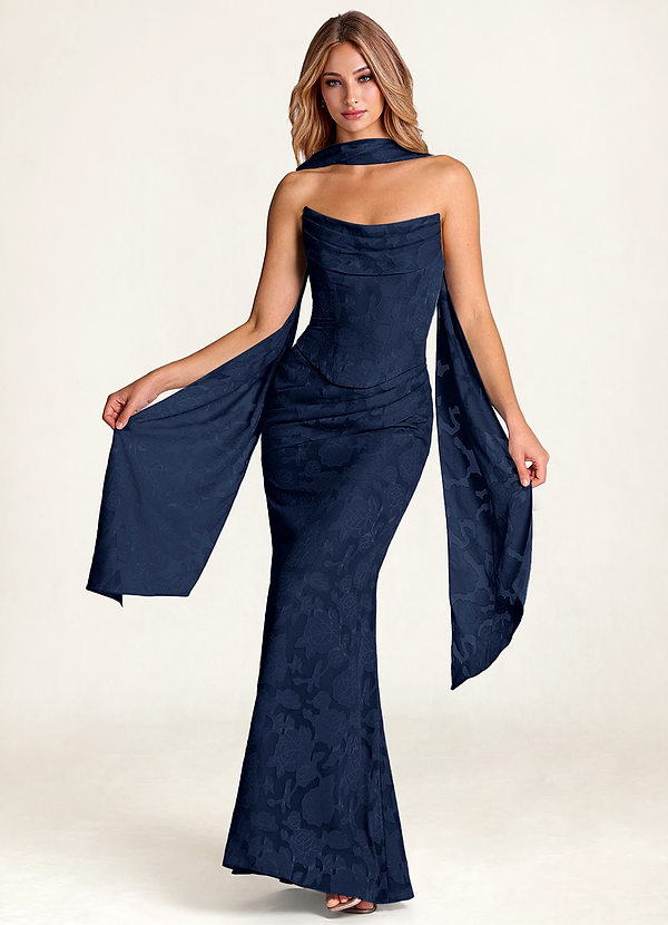 front Azazie Matching Color Floral Burnout Scarf