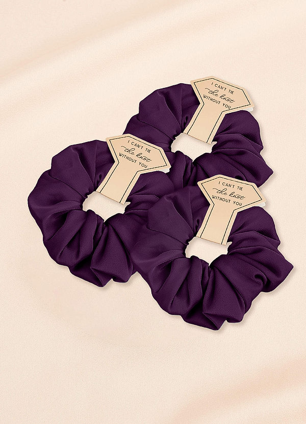 front Matching Color Bridesmaid Stretch Satin Over Size Scrunchies