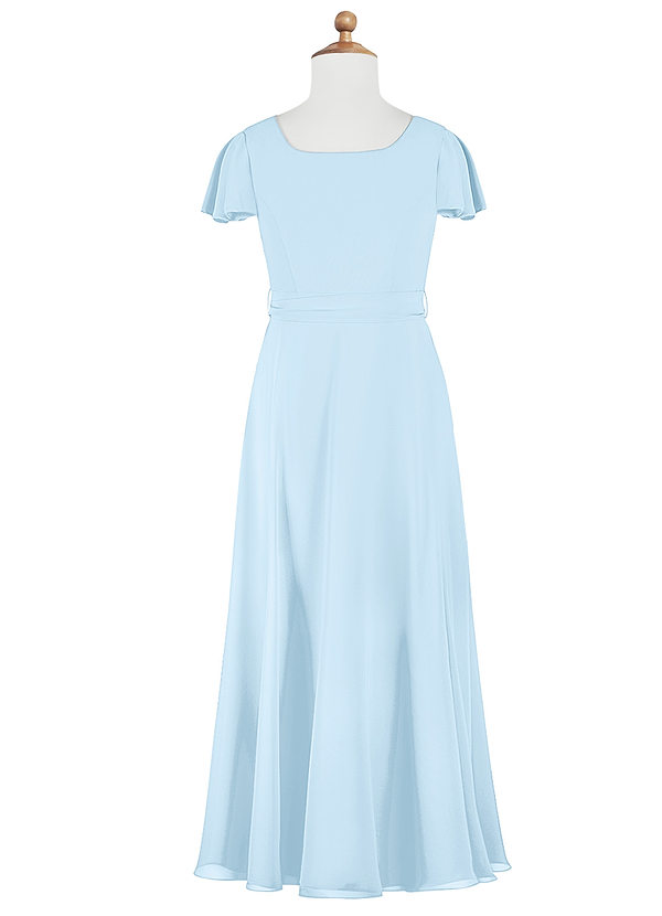 Azazie Olexa A-Line Bow Chiffon Floor-Length Junior Bridesmaid Dress image1