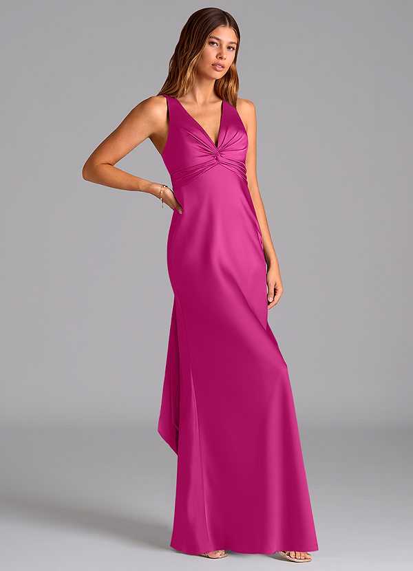 Azazie Hati Brudtärneklänningar Klä av Sjöjungfru i Stretch Satin Fuchsia image1