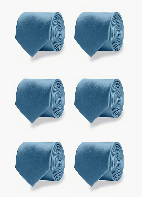 front Matte Satin Matching Groomsmen Tie Set – 6 Pieces