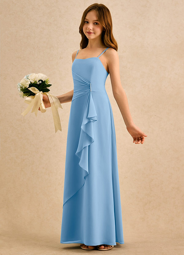 Azazie lolly Girls Formal Blumenkinder Kleider A-Linie Plissee Chiffon Kleid Puderblau image1