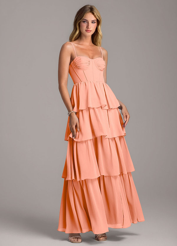 Azazie Alanna Bridesmaid Dresses Sunset A-Line Sweetheart Neckline Chiffon Dress image1