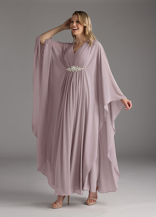 Azazie Drew Mother of the Brides Dresses Dusk A-Line Pleated Chiffon Dress image1