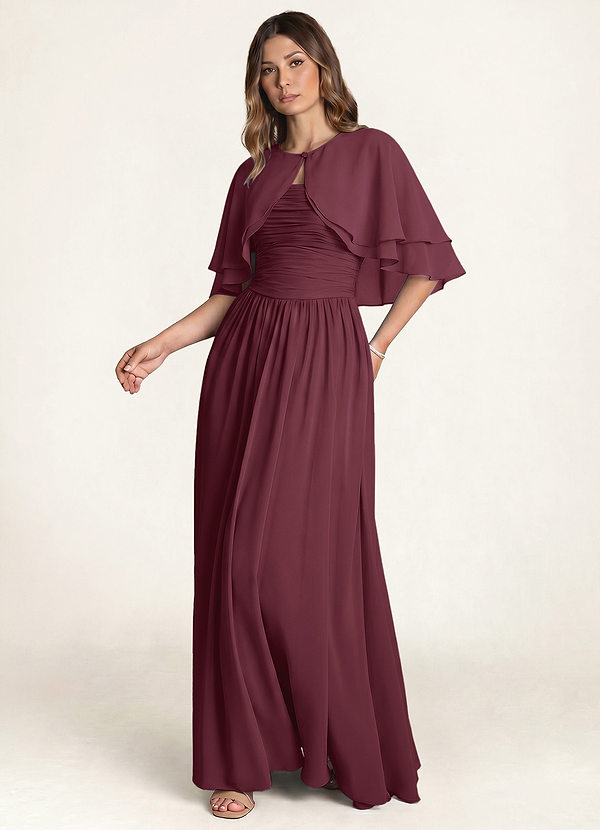 front Azazie Matching Color Chiffon Double Layer Shawl