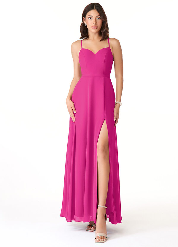 Azazie Mandy Bridesmaid Dresses A-Line Sweetheart Neckline Chiffon Floor-Length Dress image1