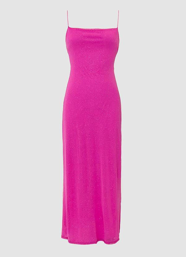 Hot Pink Malibu Signature Hot Pink Slip Maxi Dress Dresses | Azazie