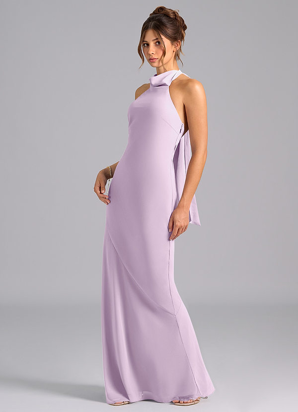Azazie Velli Bridesmaid Dresses Frosted Lilac Mermaid Bow Chiffon Dress image1