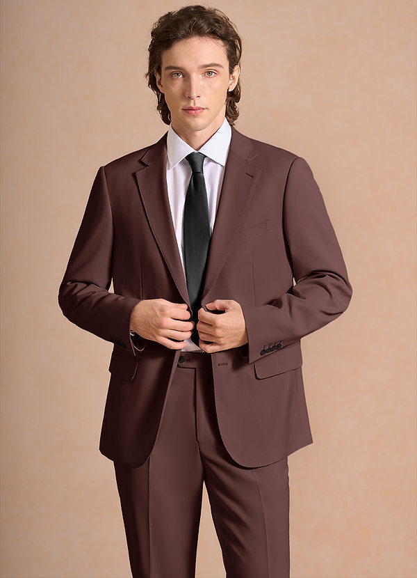 front James Espresso Structured Stretch Suit Jacket