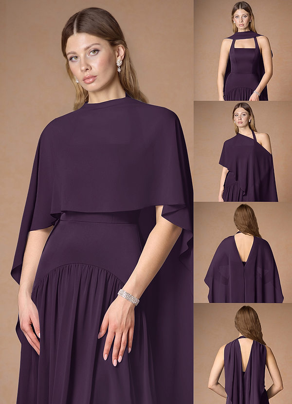 front Azazie Matching Color Chiffon Multiway Cape