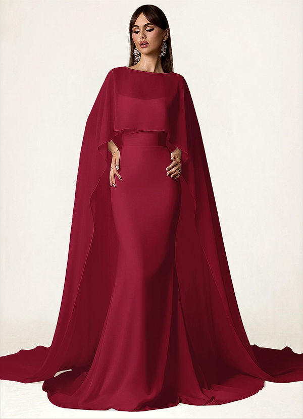 front Azazie Matching Color Chiffon Cape