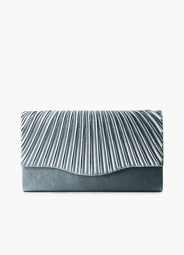 front Bijpassende kleur geplooide metallic satijnen envelop clutch