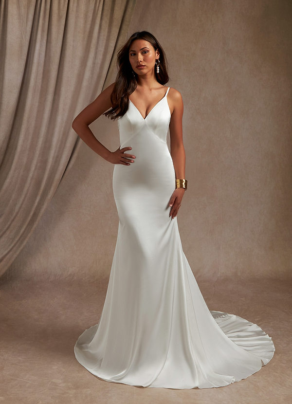 front Azazie Adana Wedding Dress