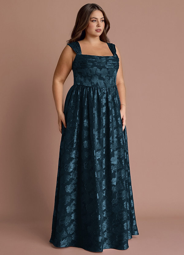 Hazel Navy Pleated Maxi Dress image1