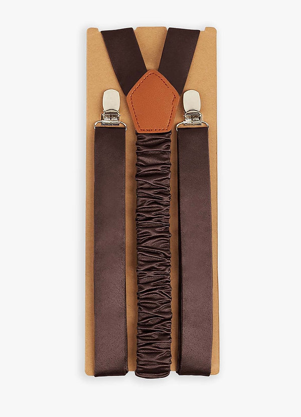 front Matching Color Matte Satin Suspenders