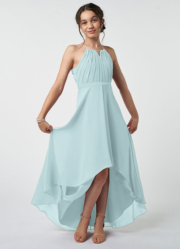 Azazie Oaklynn Junior Mist A-Line Pleated Chiffon Dress image1