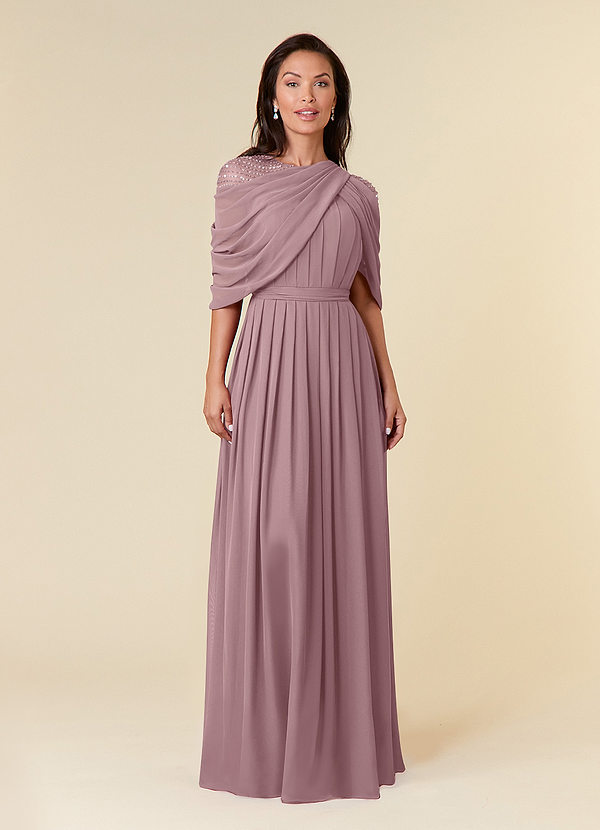 Azazie Olena Mother of the Brides Dresses Dusty Rose A-Line Sequins Chiffon Dress image1