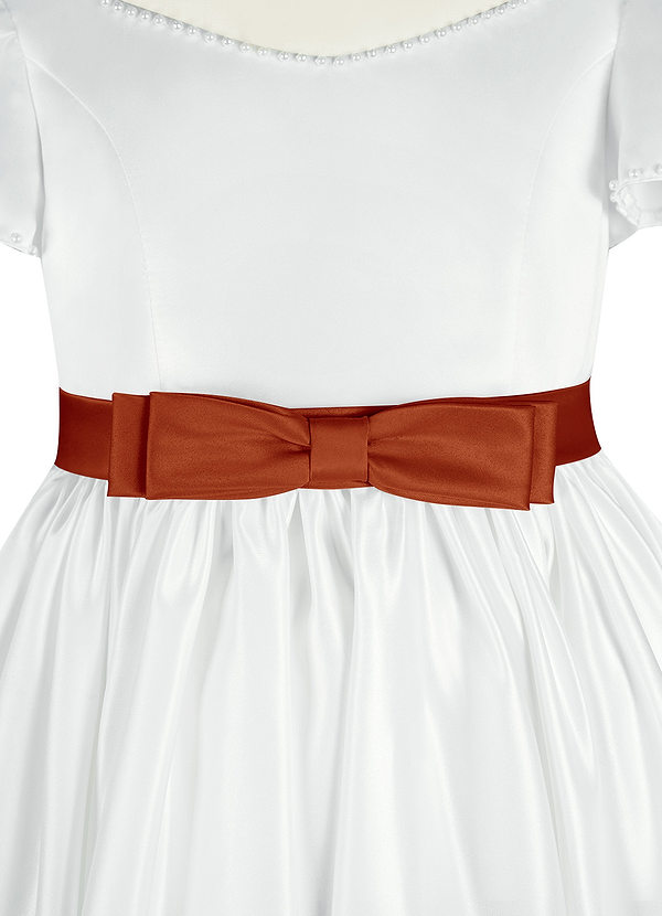 front Azazie Satin Layered Bow Sash