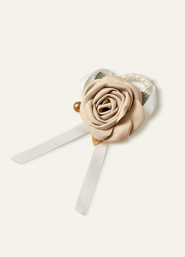 front Corsage de poignet en satin mat de couleur assortie