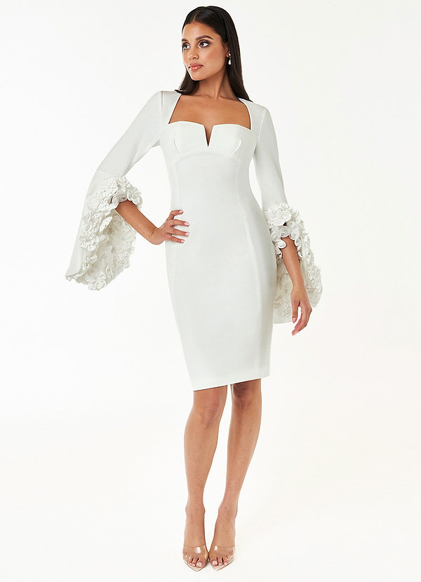 Alanis White Floral Sleeve Midi Dress image1