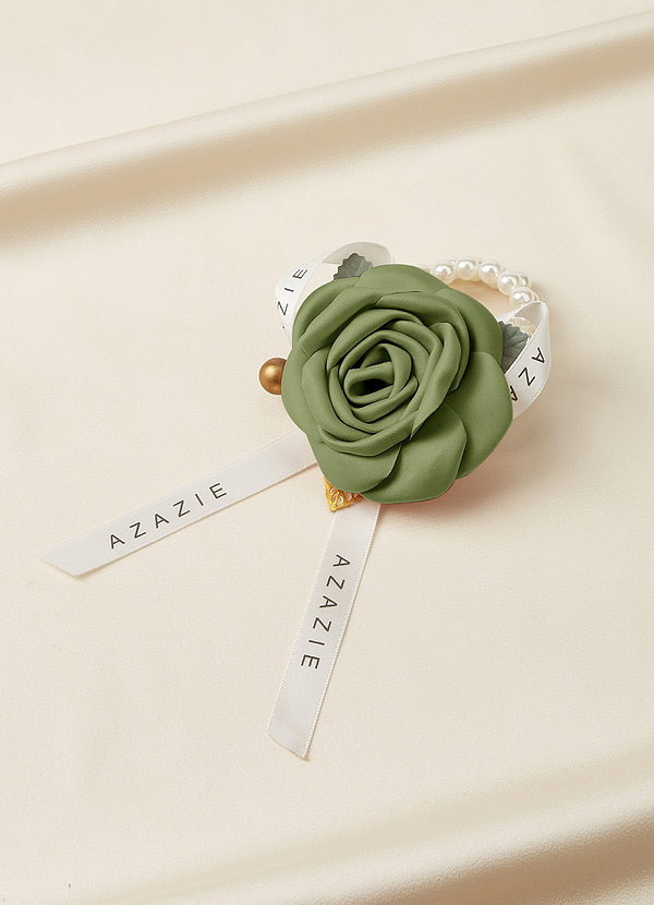 front Ramillete de muñeca de satén mate de color a juego