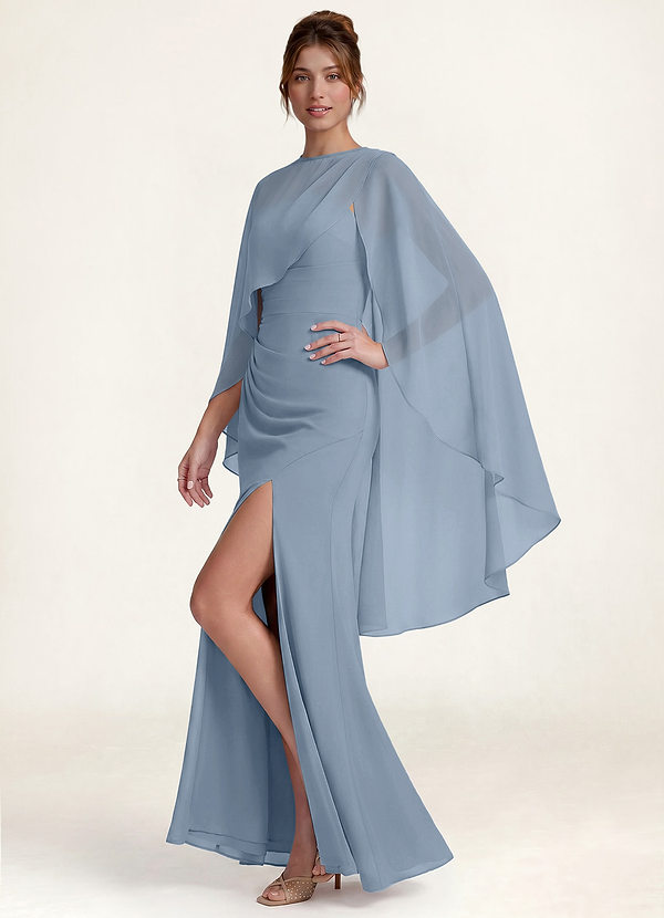 Azazie Matching Color Asymmetric Chiffon Shawl front