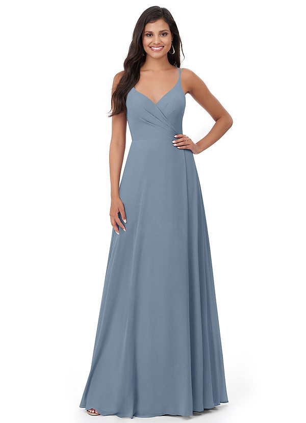 Dusty Blue Azazie Lennon Bridesmaid Dresses | Azazie