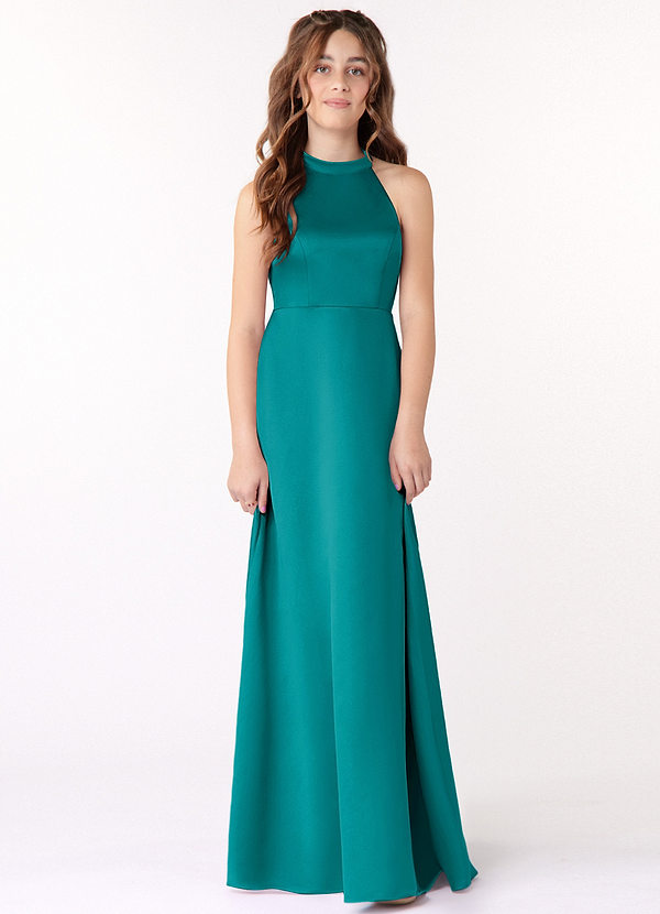 Laurel Junior A-Line Stretch Satin Dress