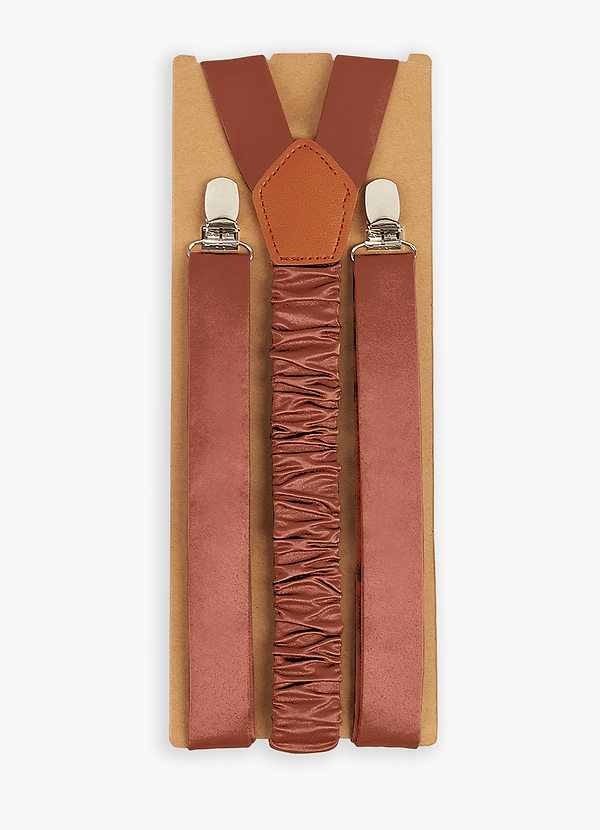 front Matching Color Matte Satin Suspenders