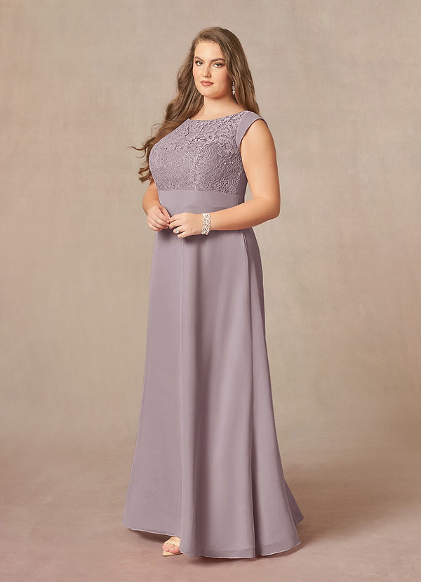 Azazie Bettina Mother of the Brides Dresses Dusk A-Line Lace Chiffon Dress image1
