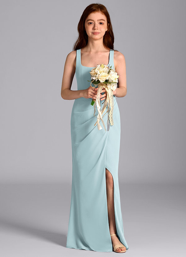 Azazie Mero Junior Mist Mermaid Pleated Chiffon Dress image1