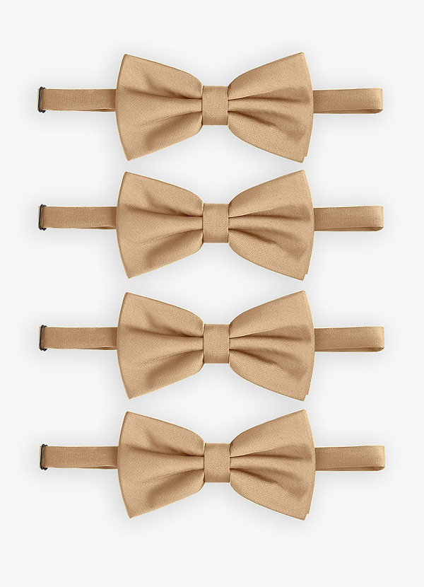 front Adjustable Stretch Satin Bow Tie – 4-Piece Set