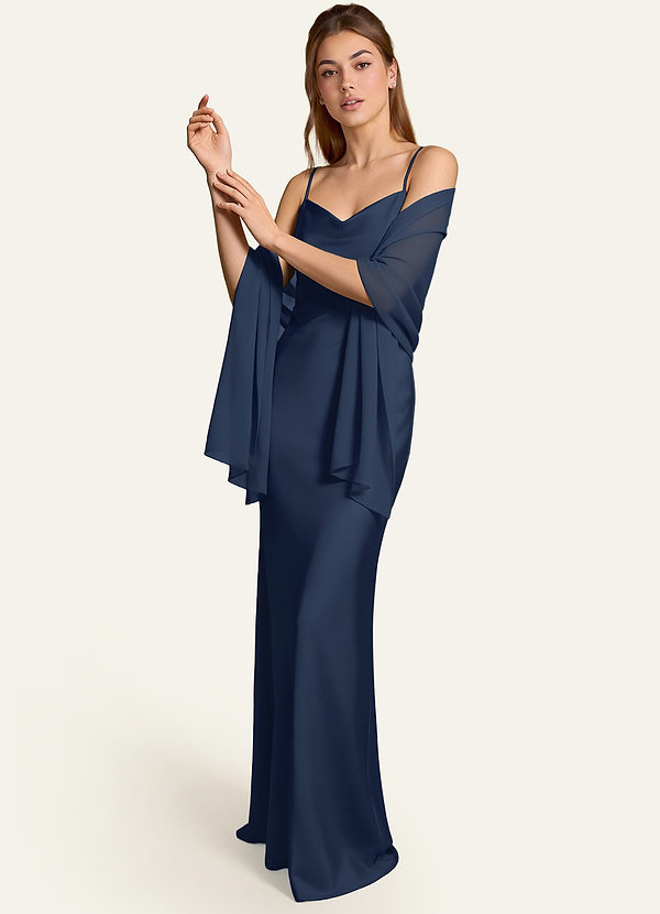 front Azazie Matching Color Aleena Chiffon Shawl