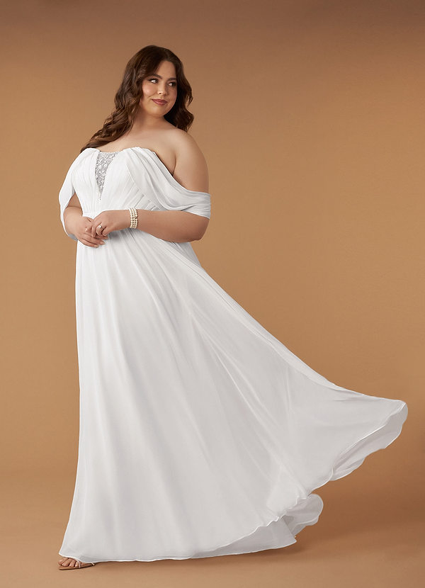 Azazie Fawn Wedding Dresses A-Line Sweetheart Sequins Chiffon Sweep Train Dress image2