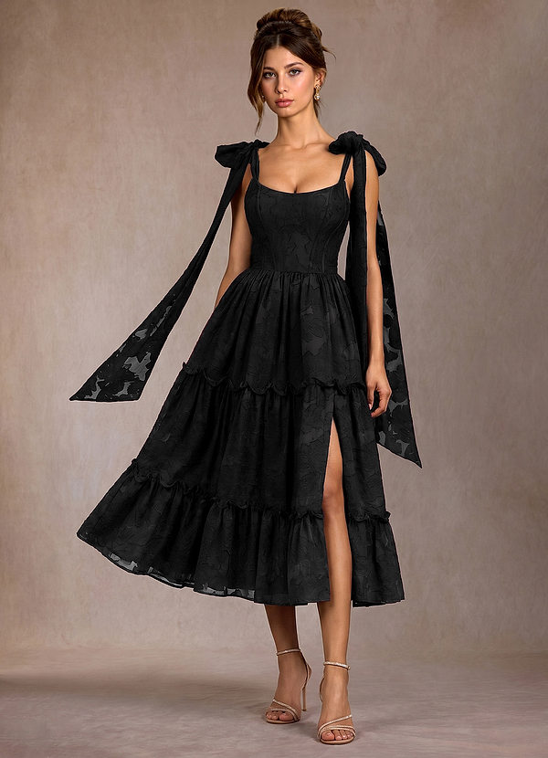 Vilma Black Midi Dress image1