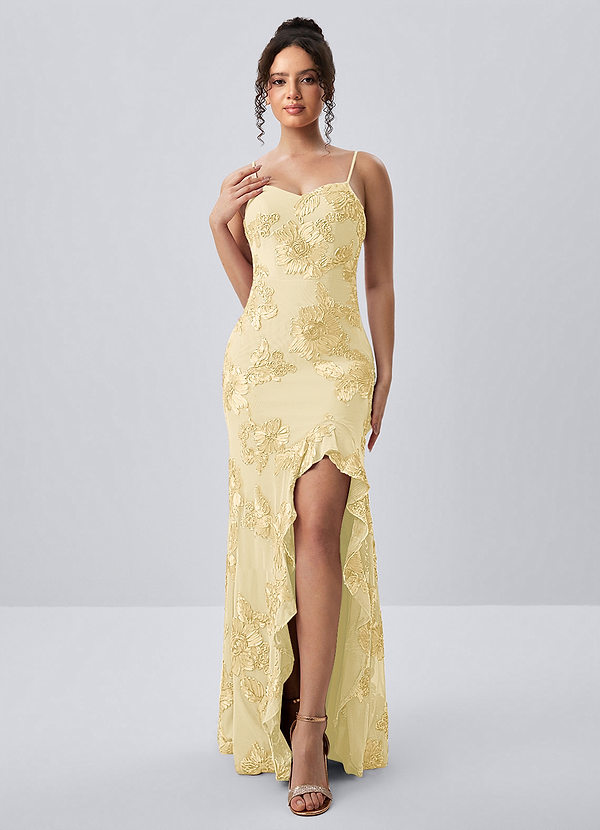 Ivelisse Lemon Sorbet Lace Sweetheart Mermaid Dress image1